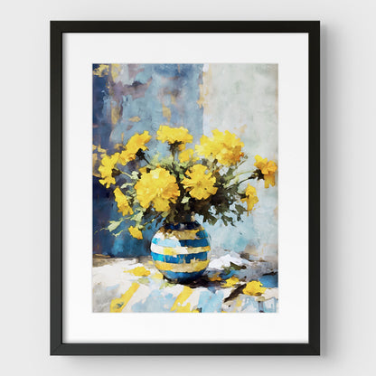 Yellow Marigolds Still Life Print