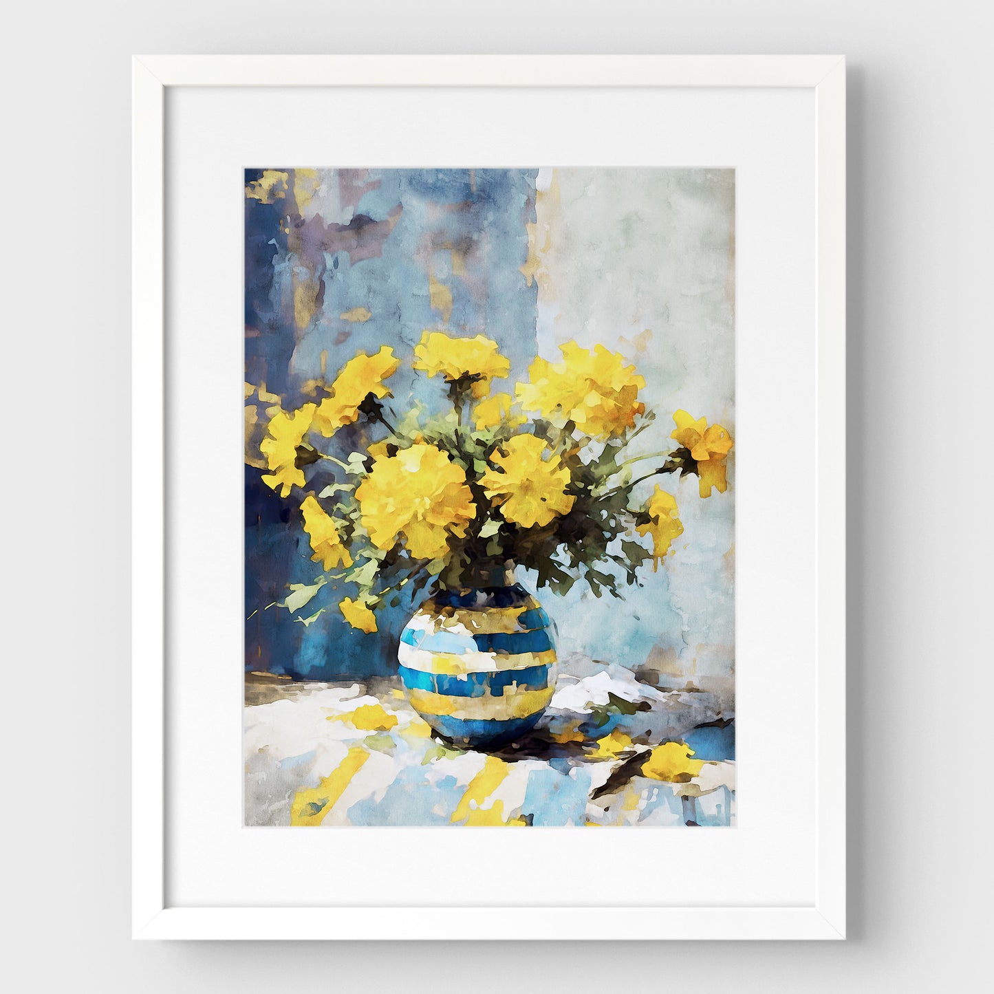 Yellow Marigolds Still Life Print