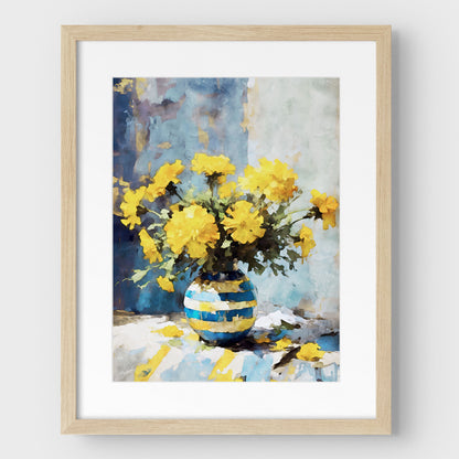 Yellow Marigolds Still Life Print