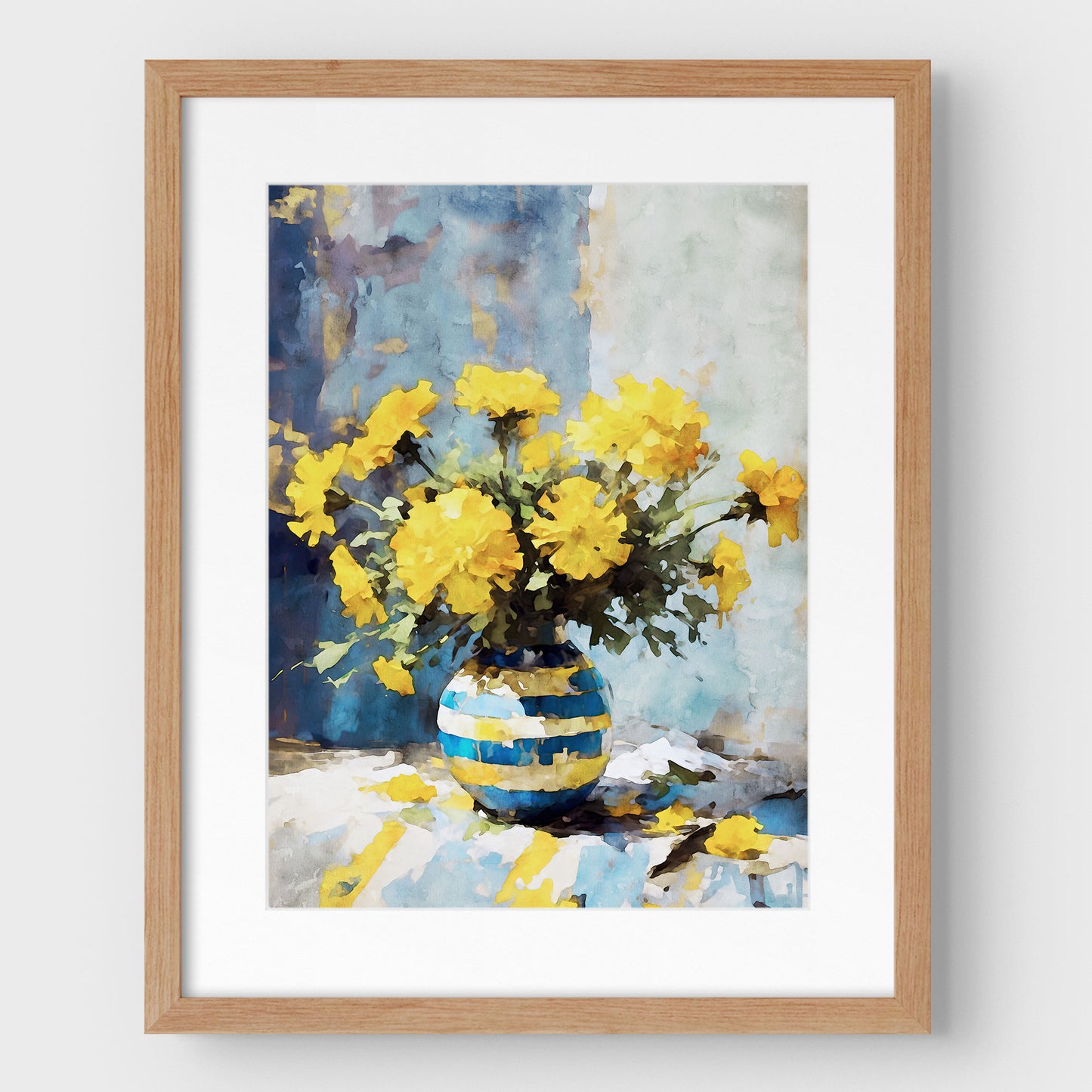 Yellow Marigolds Still Life Print