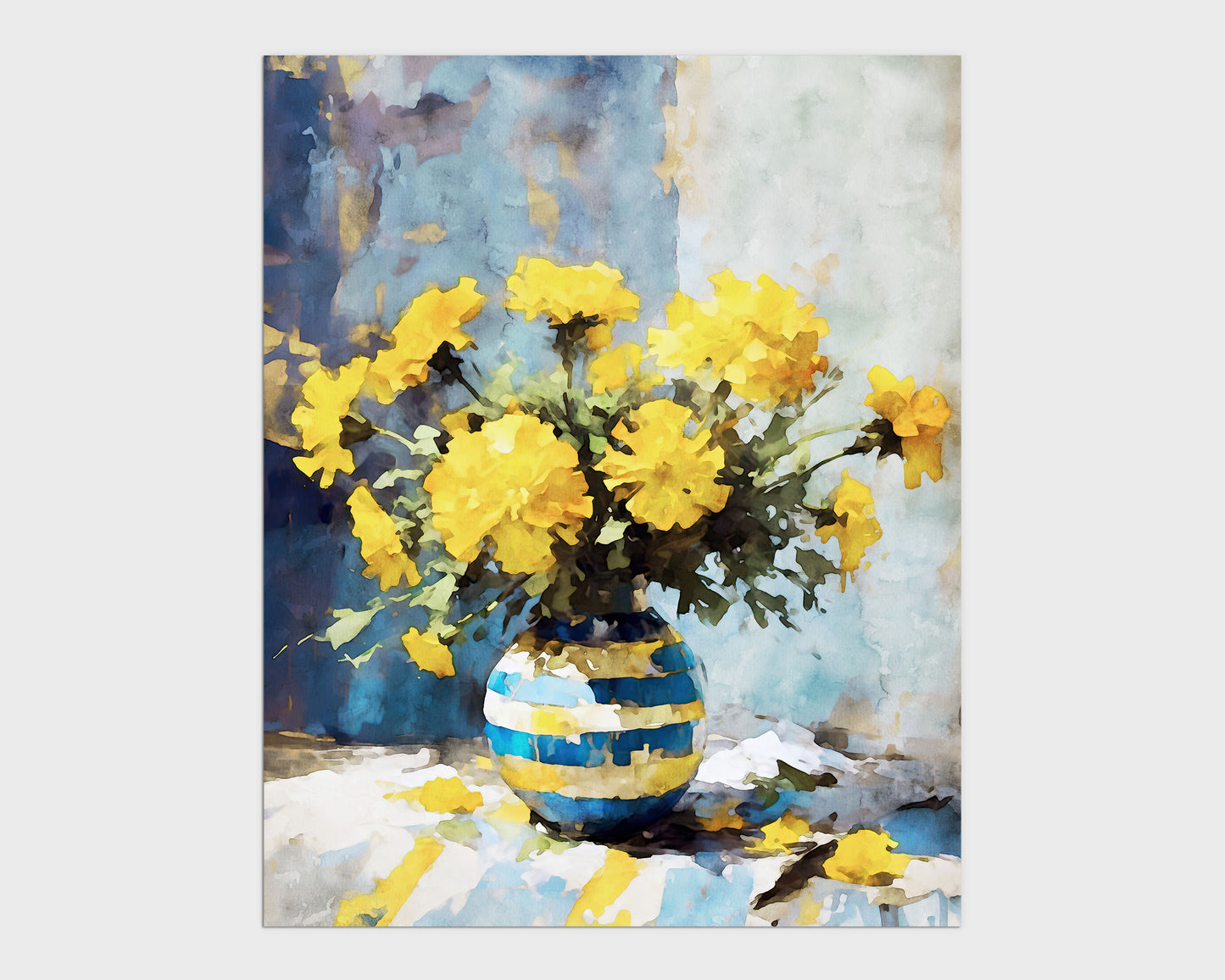 Yellow Marigolds Still Life Print
