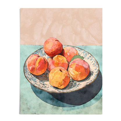 Peach Still Life Watercolor Print
