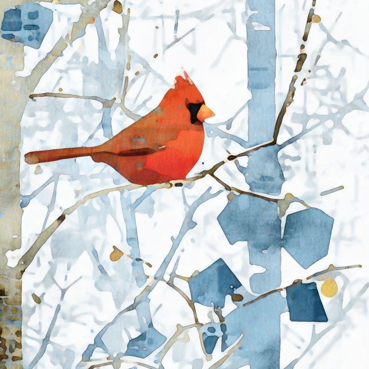Winter Cardinals in Aspen Trees Note Cards