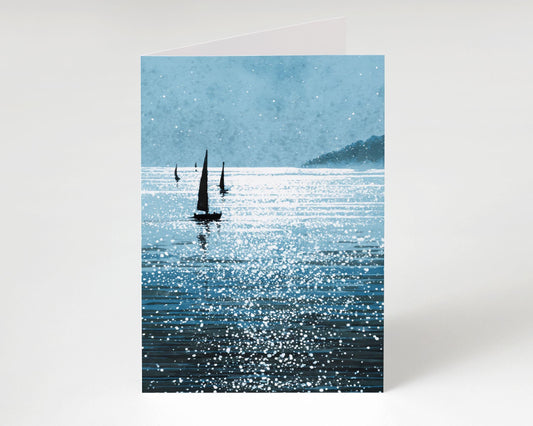 Sailboats in Sunlight Nautical Note Cards