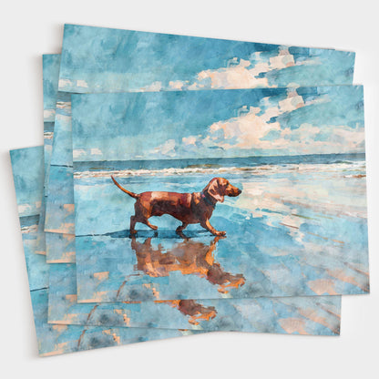 Dachshund on a Beach Horizontal Note Card